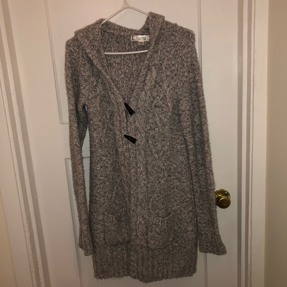 Decree Gray Long Cardigan Sweater with Shawl Collar, new or lightly used X-Large - Picture 11 of 13